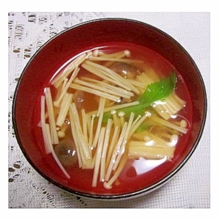 三つ葉・えのき・しめじの味噌汁